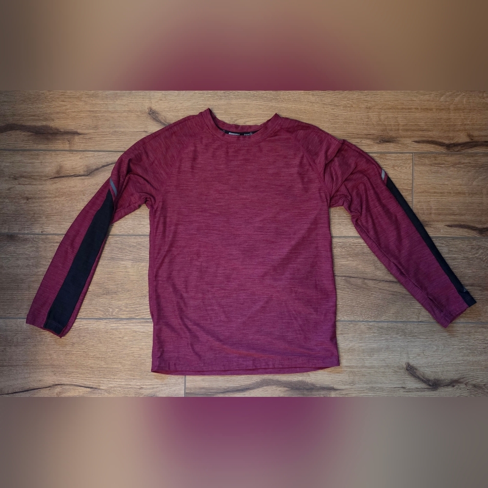 Russell Burgundy Long Sleeve Shirt with Black Stripes